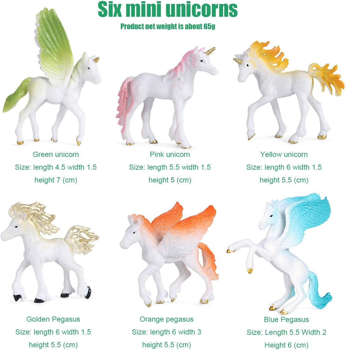 6 Pcs Unicorn Pegasus Figures Sets Mythical Animals Model,Ideal Party Favors,Sto