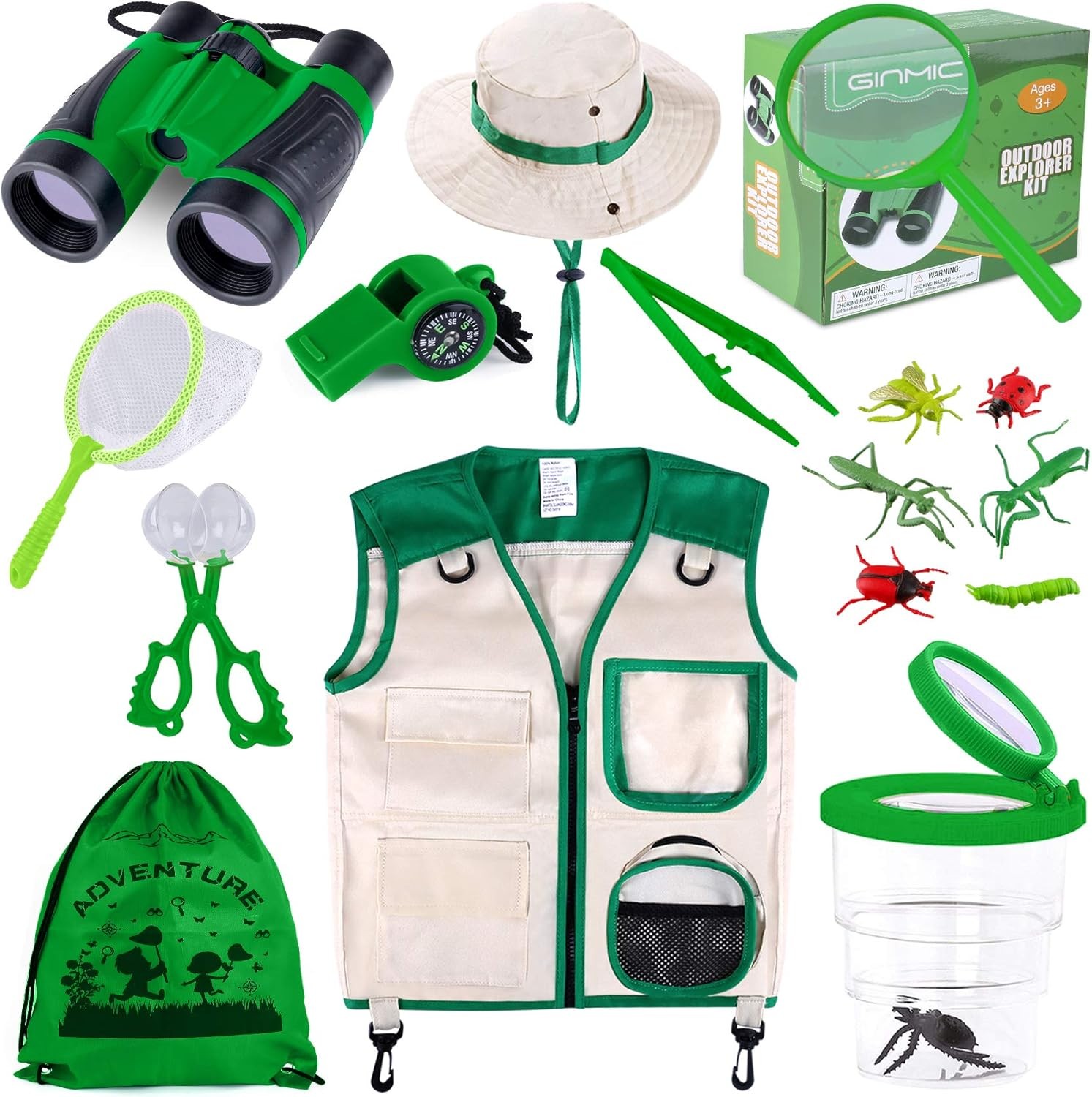 Kids Explorer Kit & Bug Catching Kit for Kids 11 Pcs Outdoor Exploration Kit