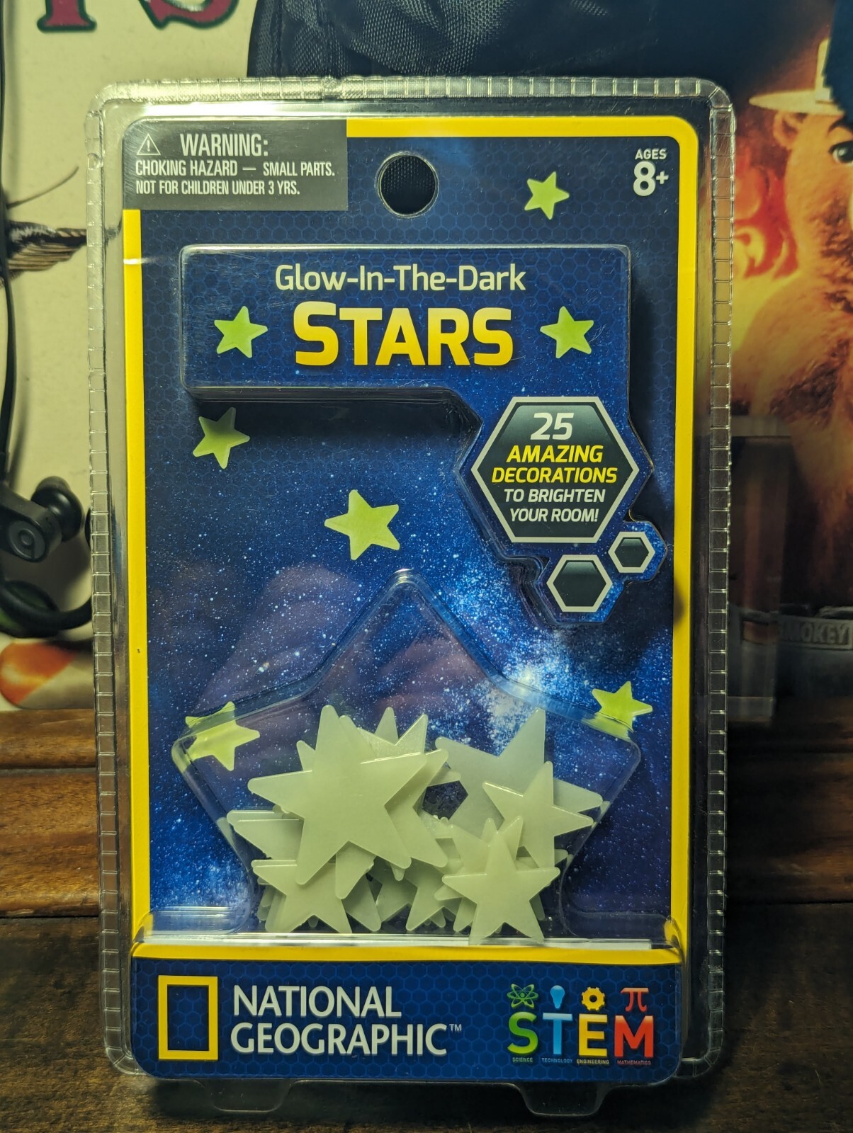 NEW National Geographic STEM Glow-In-The-Dark Stars (25) Mounting Stickers+Guide