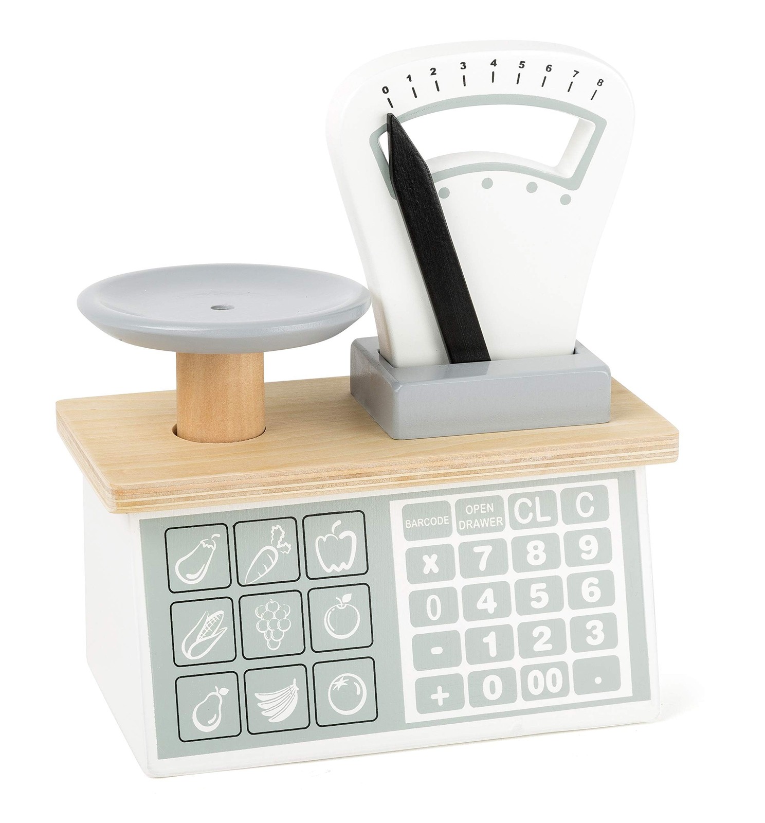 Small Foot 11201 Wooden Scale with weighing pan and movable pointer, teaches num