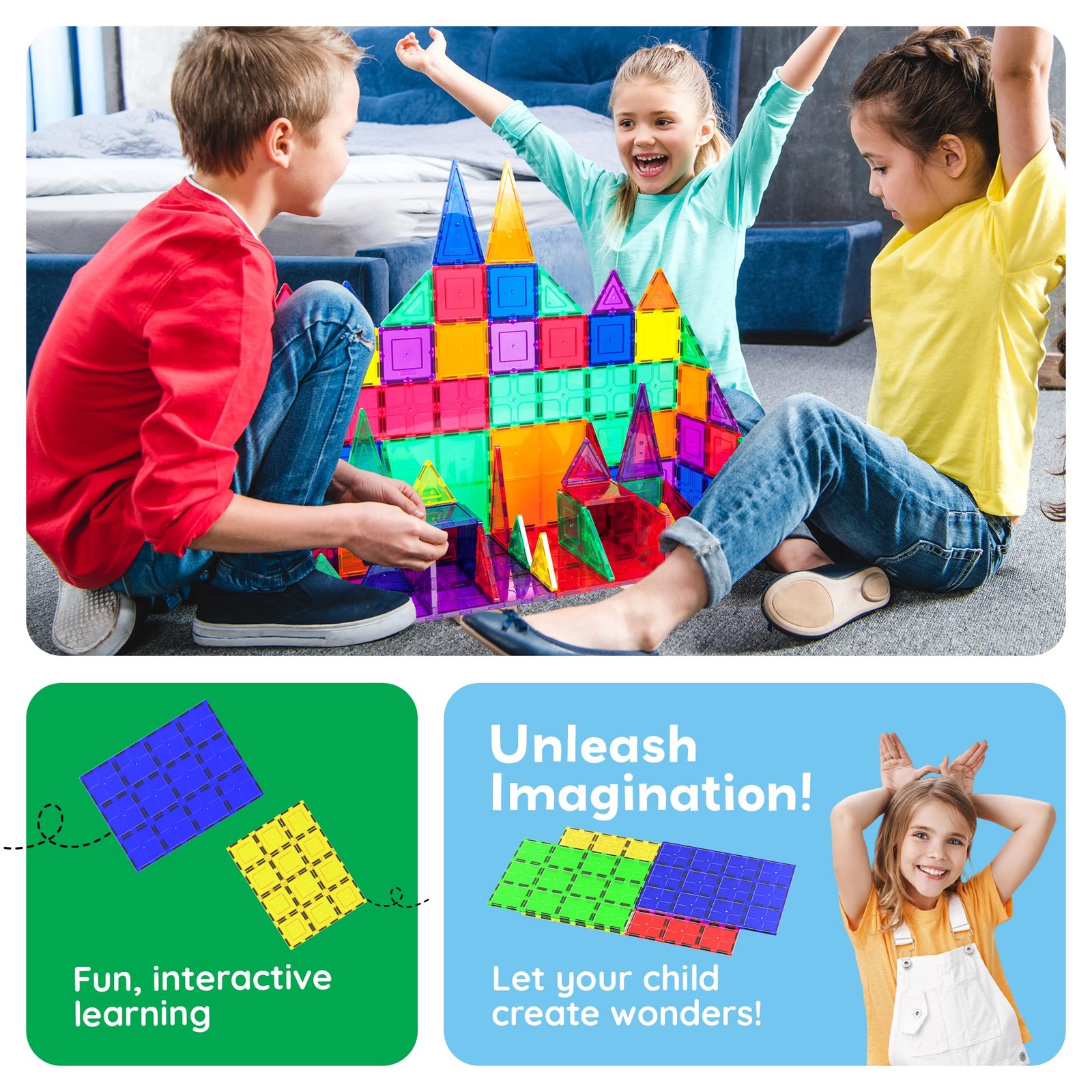 PicassoTiles Magnetic Building Block Tiles Supersize Stabilizer Base Toy Large