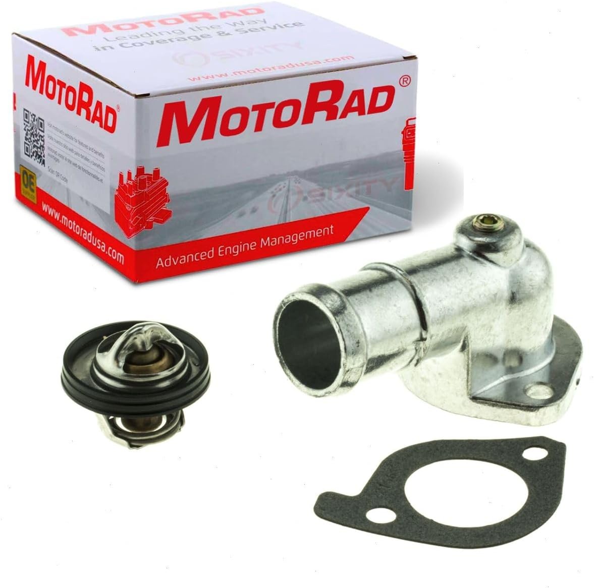 Engine Coolant Thermostat Housing Assembly Kit Gasket Seal Metal Plastic Water
