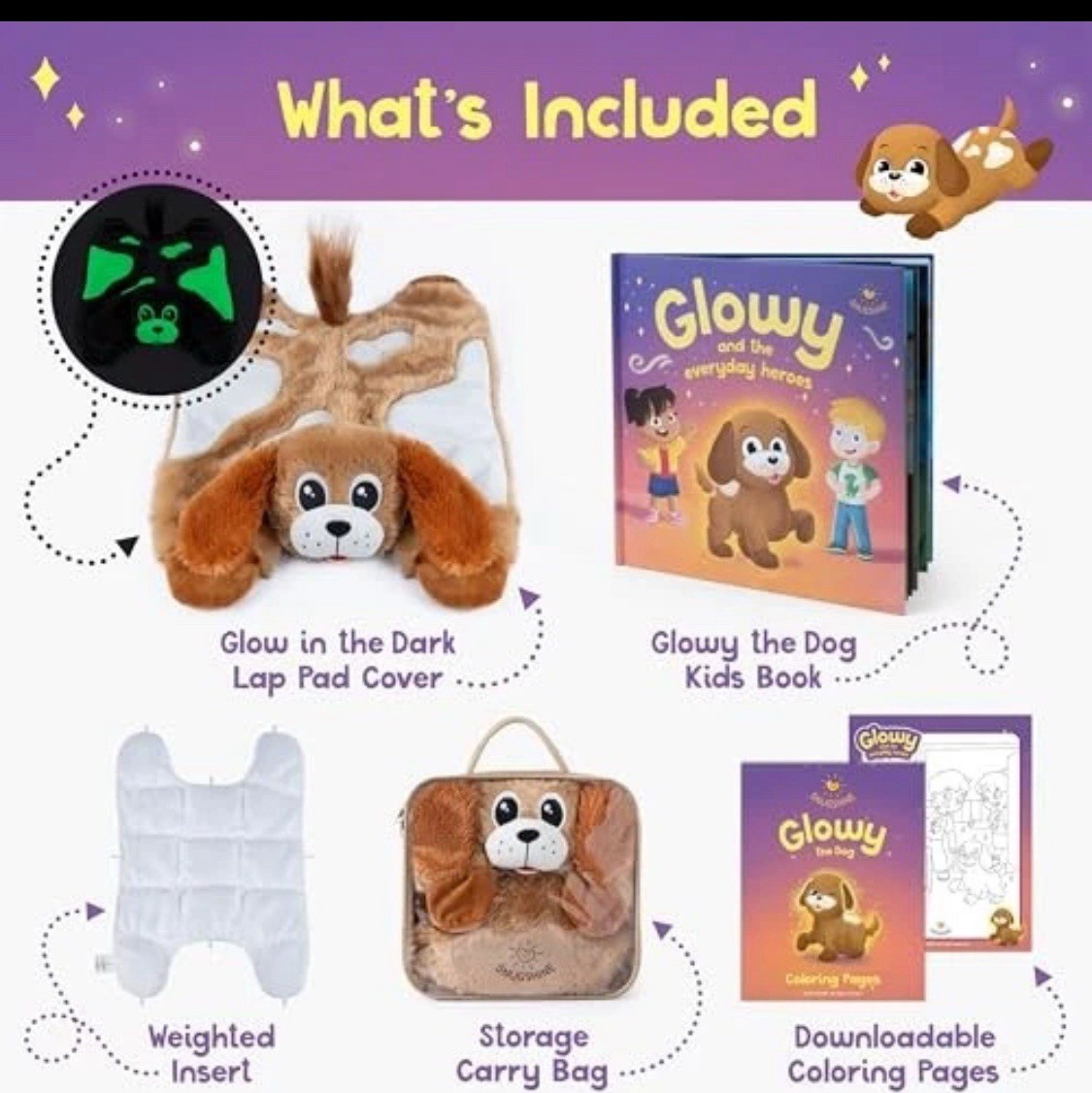 Glow in The Dark Weighted Lap Pad, Weighted Hugging Stuffed Animal, Sensory #20