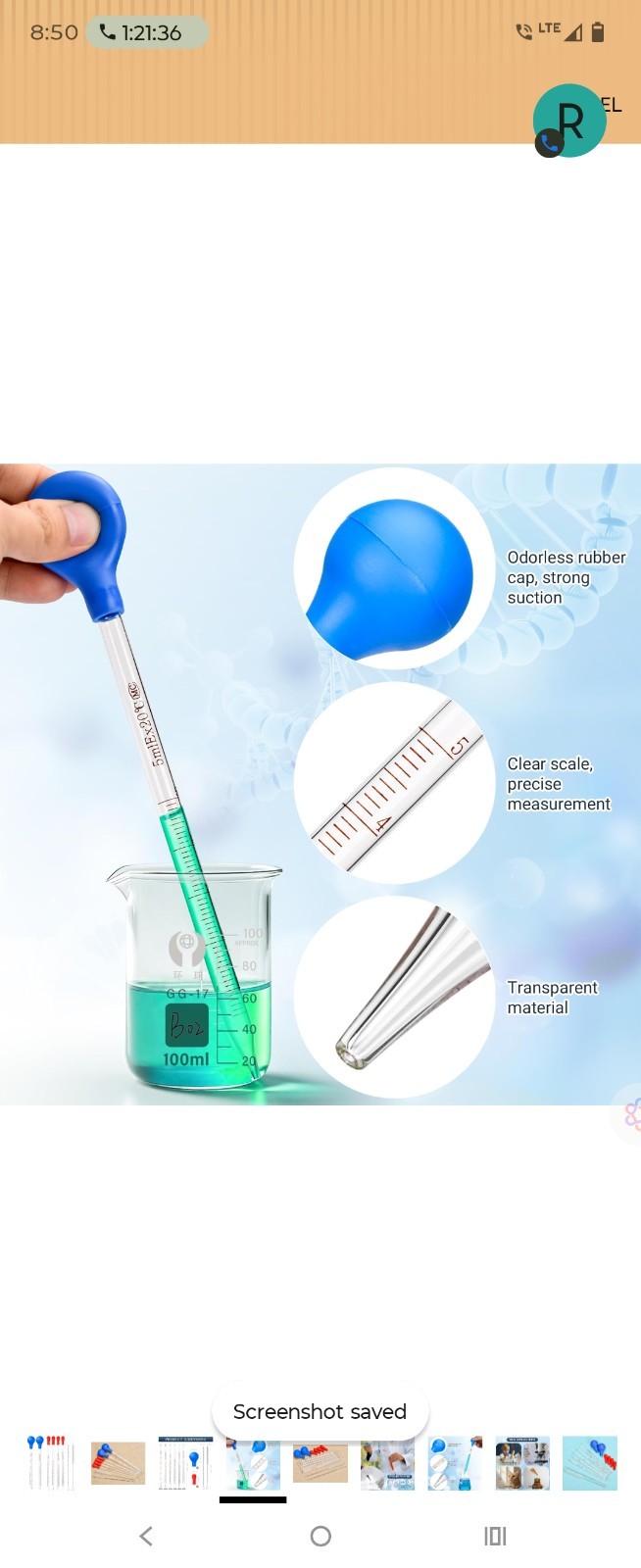 6 Pieces Glass Pipettes 10ml 5ml 3ml 2ml 1ml 0.5ml Glass Graduated Dropper Lab