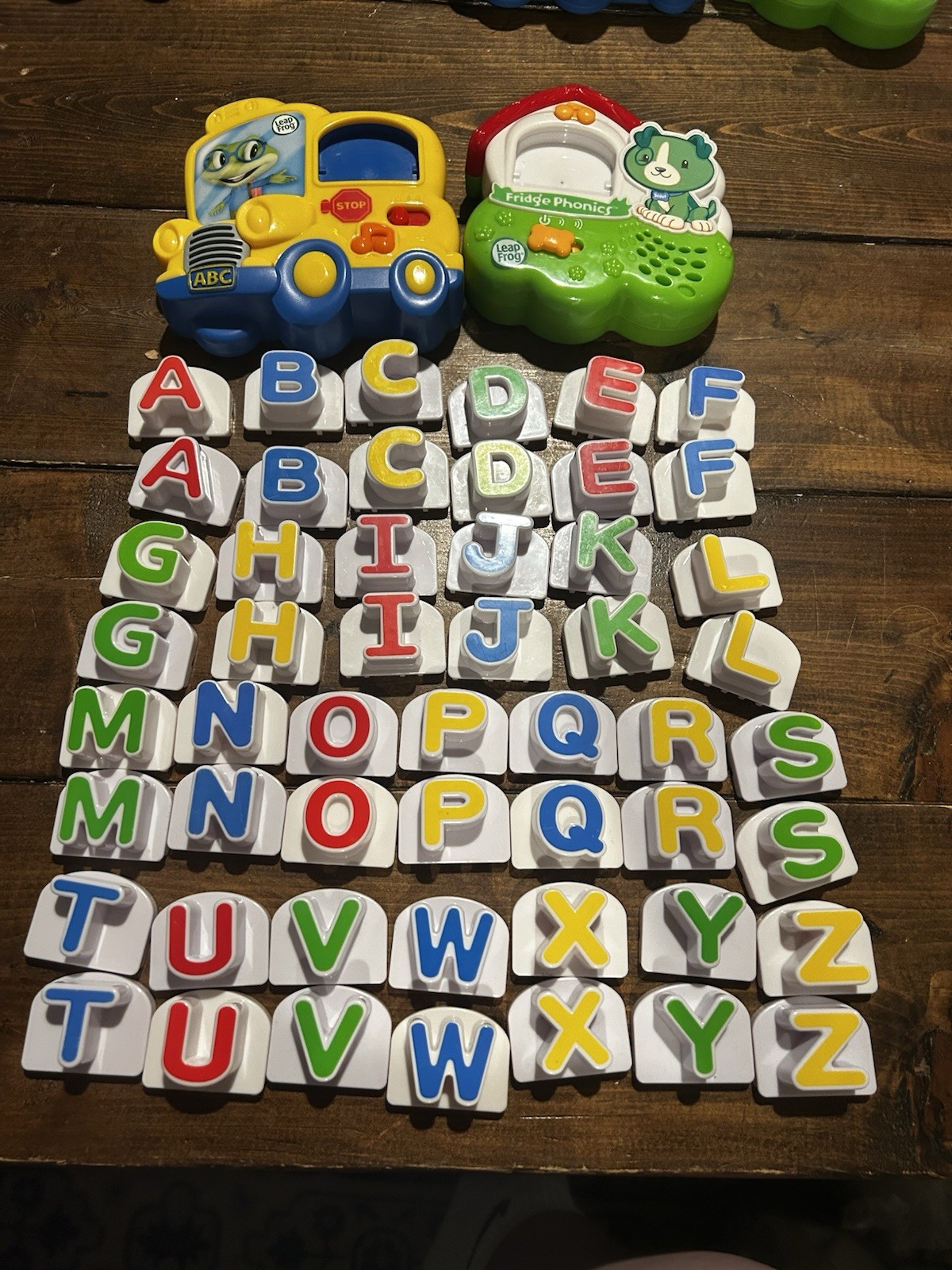 Leap Frog Fridge Phonics Magnetic Bus Lot 2 Scout 52 Alphabet Letters Complete