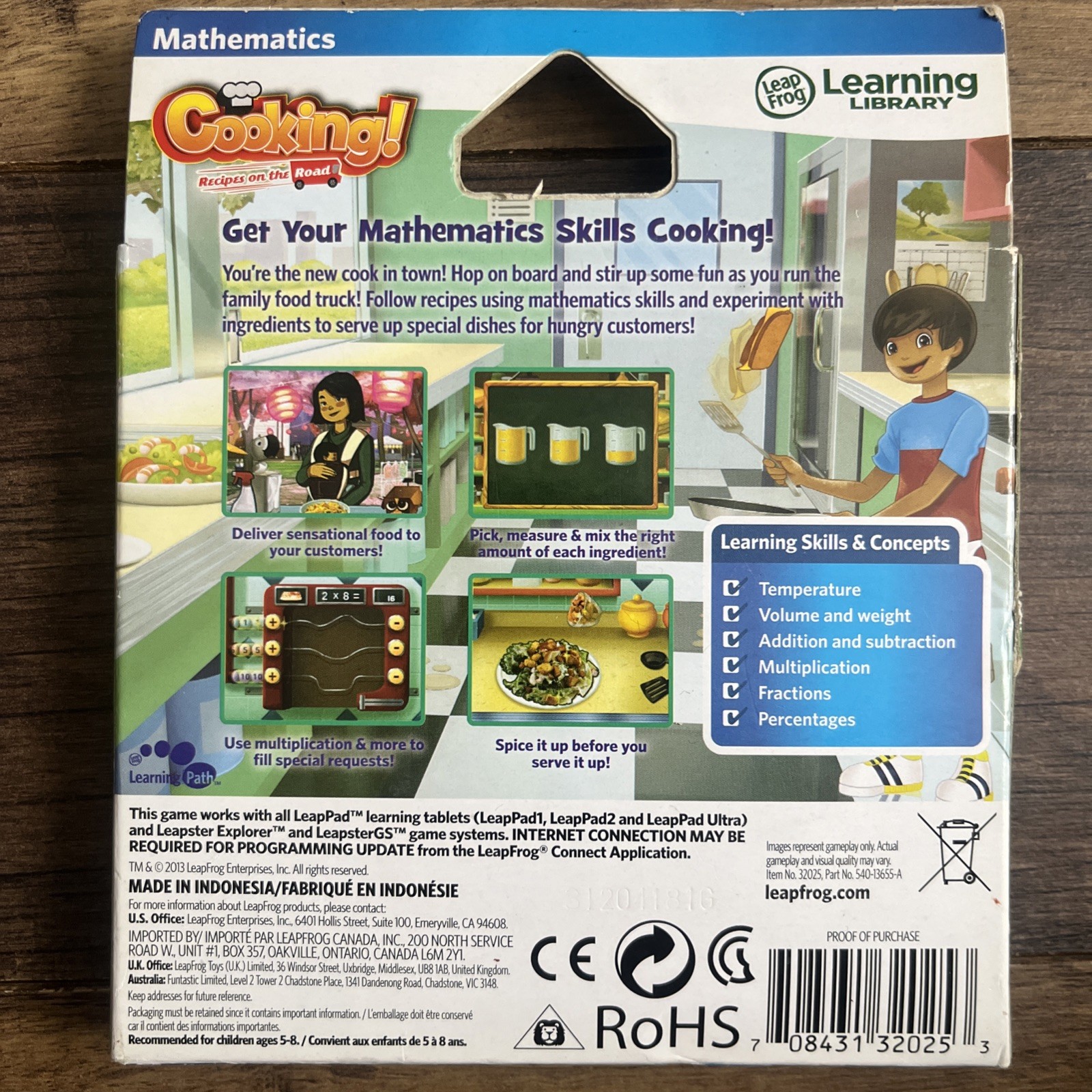 LeapFrog Explorer Cooking Recipes On The Road Game LeapPad LeapsterGS Math. Read