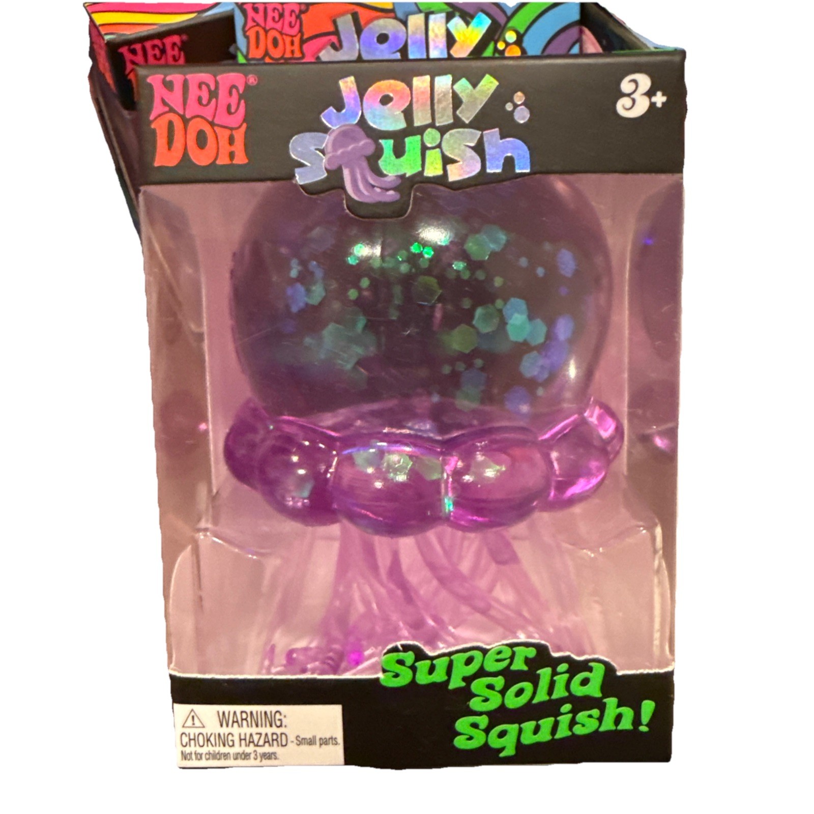 PURPLE NeeDoh JELLY SQUISH Sparkle Jellyfish Stress Toy Squishy Squeeze NEE DOH