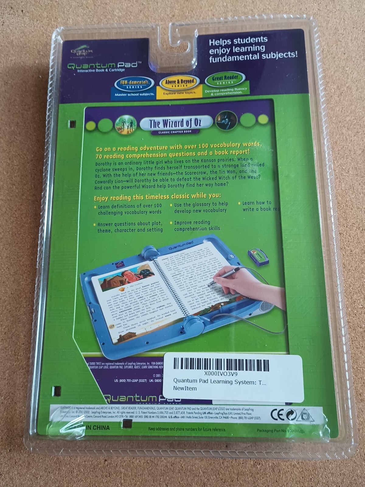 Sealed QUANTUM PAD The Wizard of OZ Vocabulary & Reading Book + Cartridge 2002