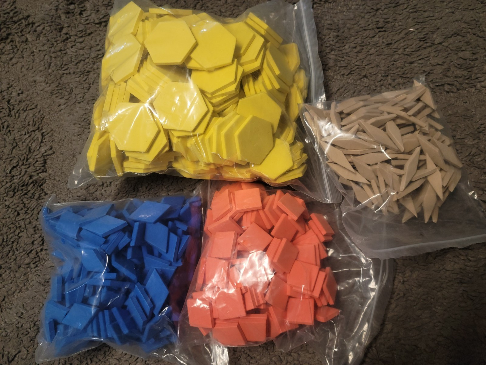 * Large Lot of Foam Pattern Blocks Manipulatives Geometric Building Blocks *
