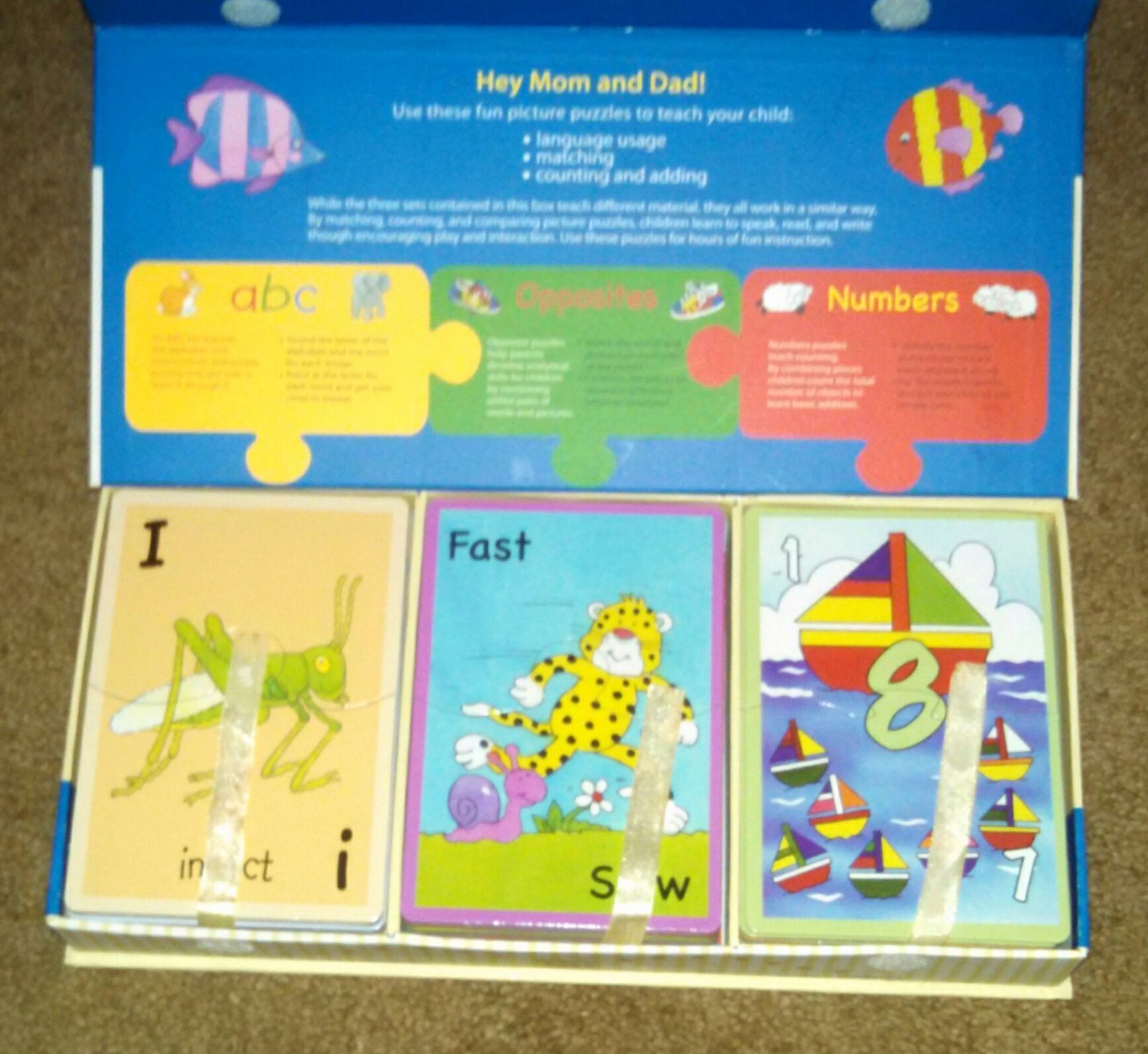 SpiceBox Early Learning Flashcard Puzzles – ABCs – Opposites – Numbers-Boxed Set