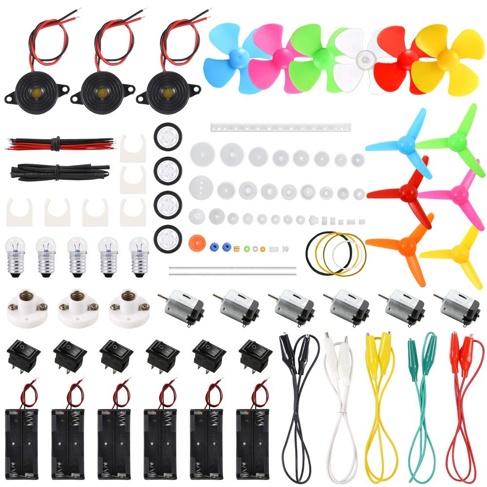6 Set 131 PCS DC Motors Kit, Mini Electric Motor 1.53V 15000RPM with 66 PCS P…