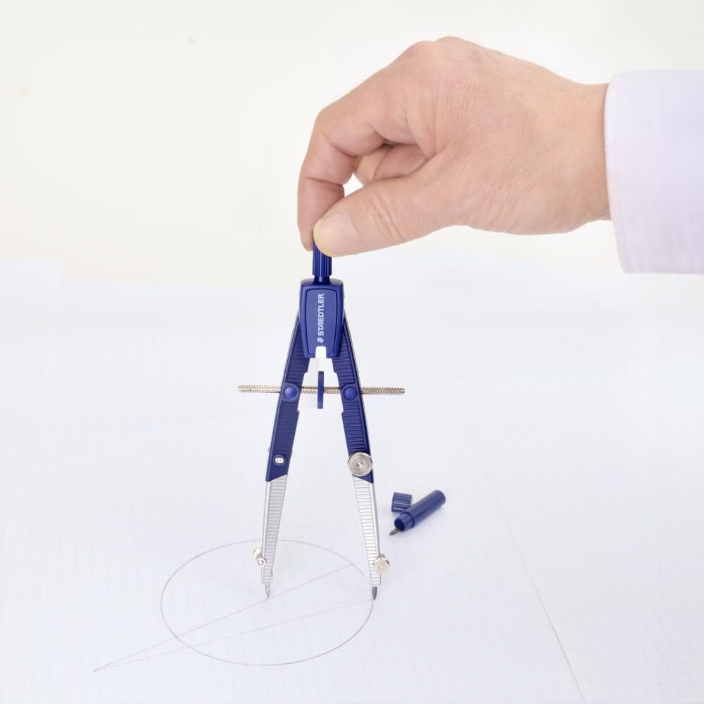 Staedtler 2-Piece Advanced Student Geometrical Compass, Blue, Silver