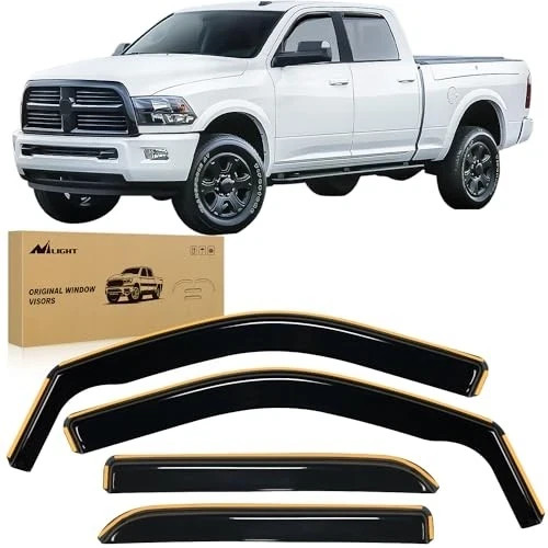 in Channel Rain Guards for Ram 1500 2009 2010 2011 2012 2013 2014 2015 2016 2017