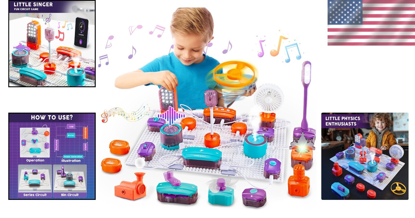 Educational Electronics Exploration Kit for Kids – 53PCS Circuit Board Fun