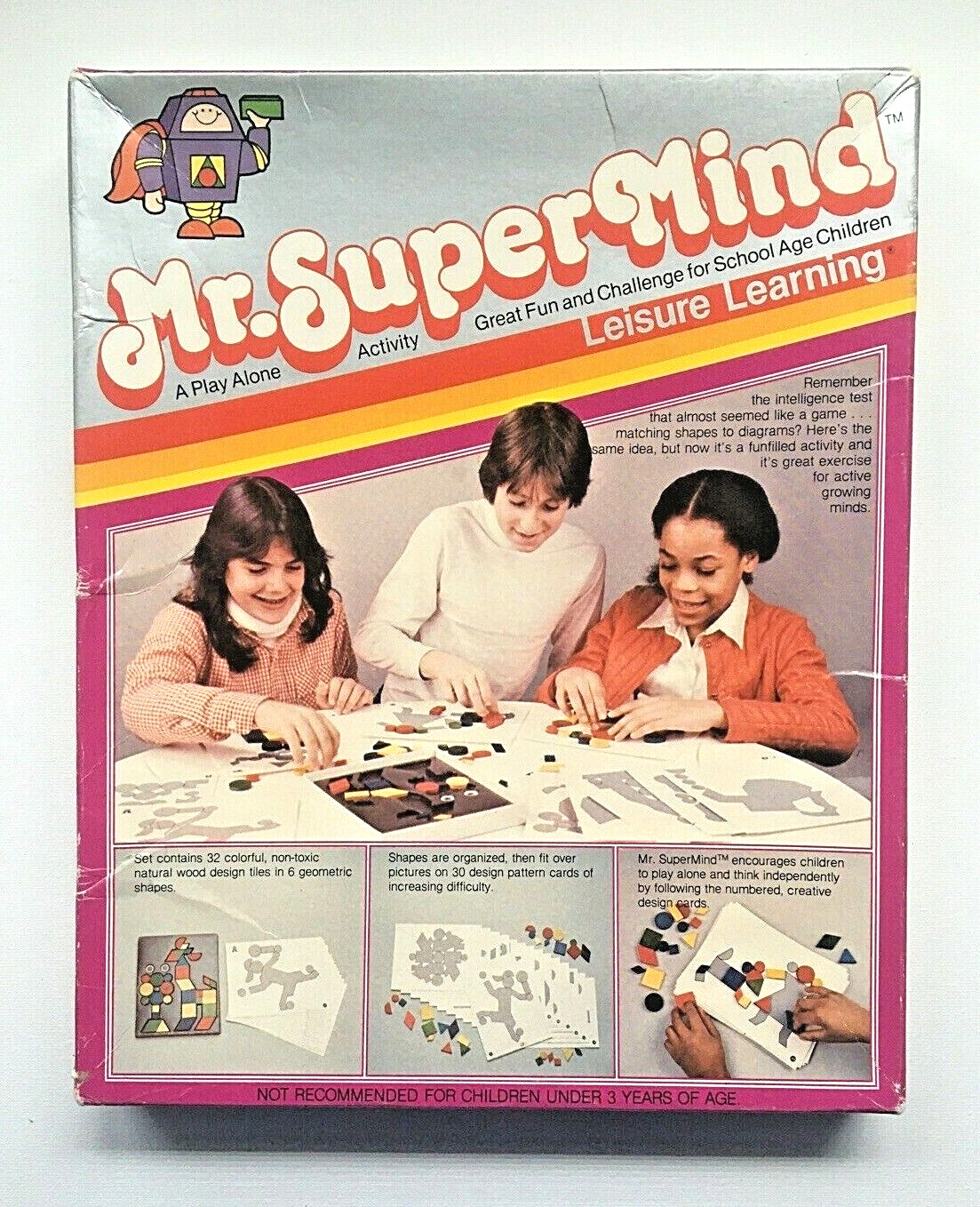 Mr. Super Mind 1981 Leisure Learning Game School Activity Complete Set Puzzle