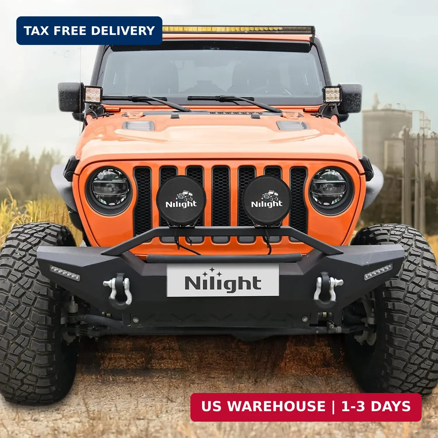 Nilight 9inch Round Offroad Driving Pod Light Cover, 9.25 Inch Diameter Black Le