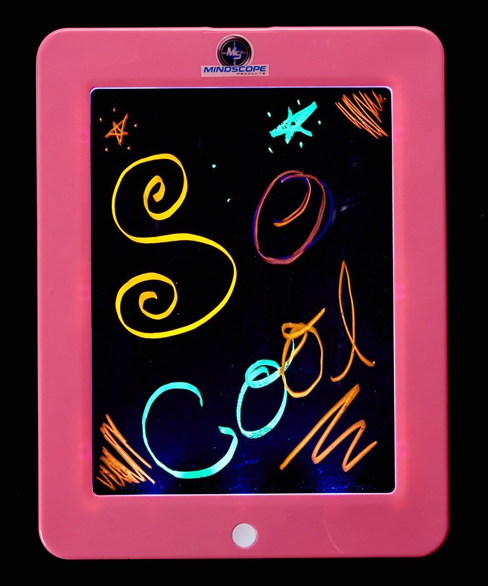 Mindscope Light Up LED GLOW PAD PINK Animator with Glow Markers New