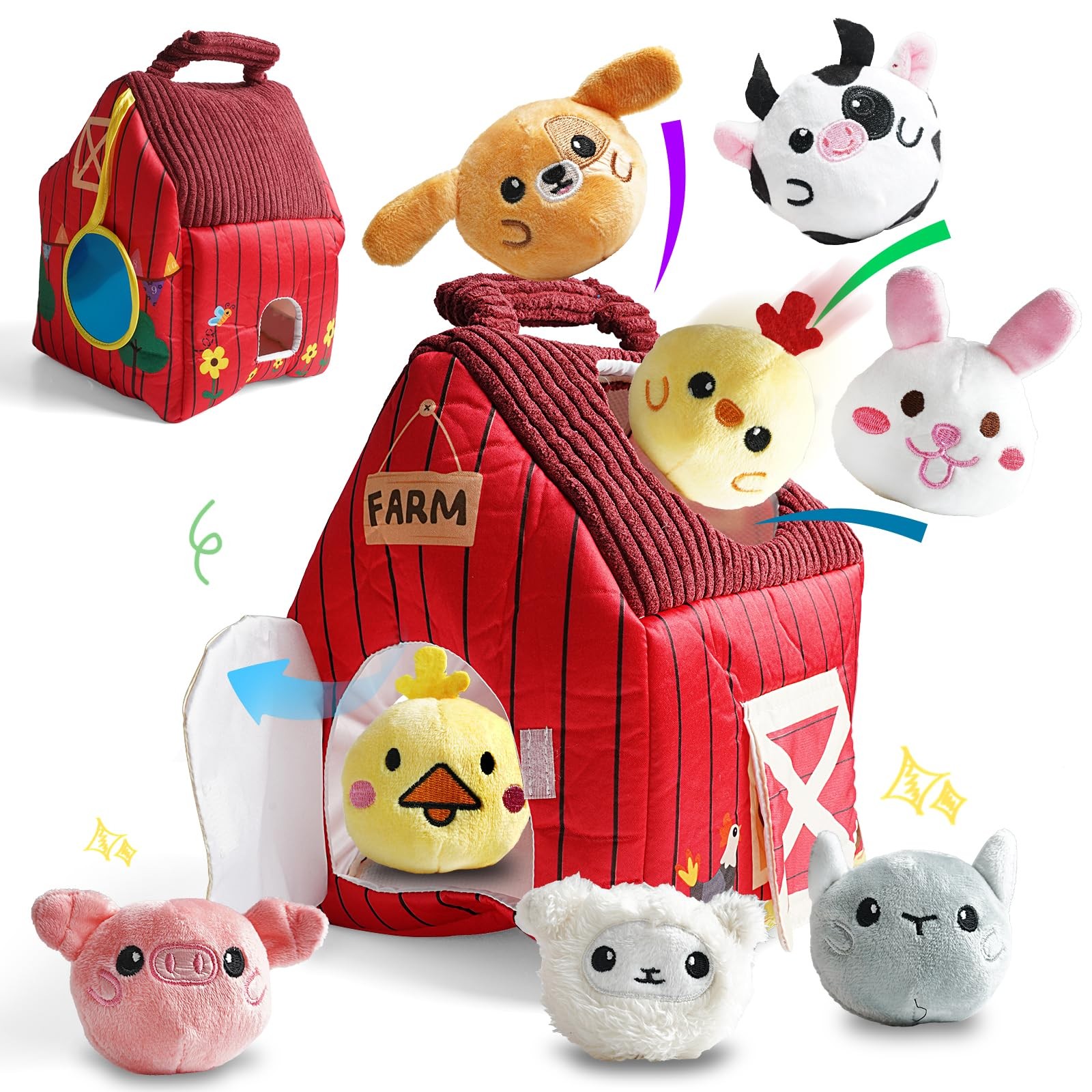 YideOtmz Baby Montessori Toys 6-12 Small, Red, Pink, Yellow, White, Black