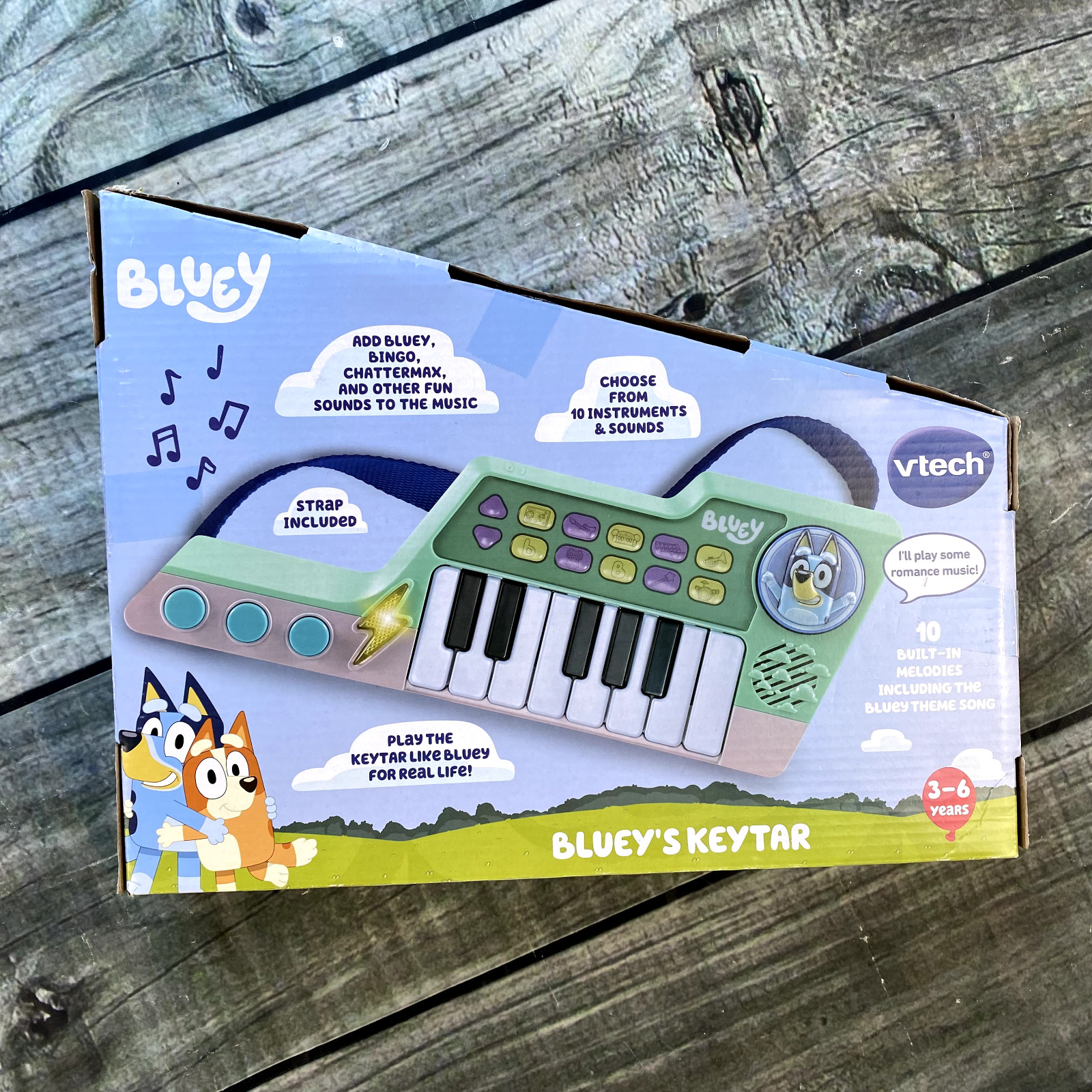NIB VTech Bluey’s KeyTar Piano Musical Bluey Green Songs New Interactive V Tech