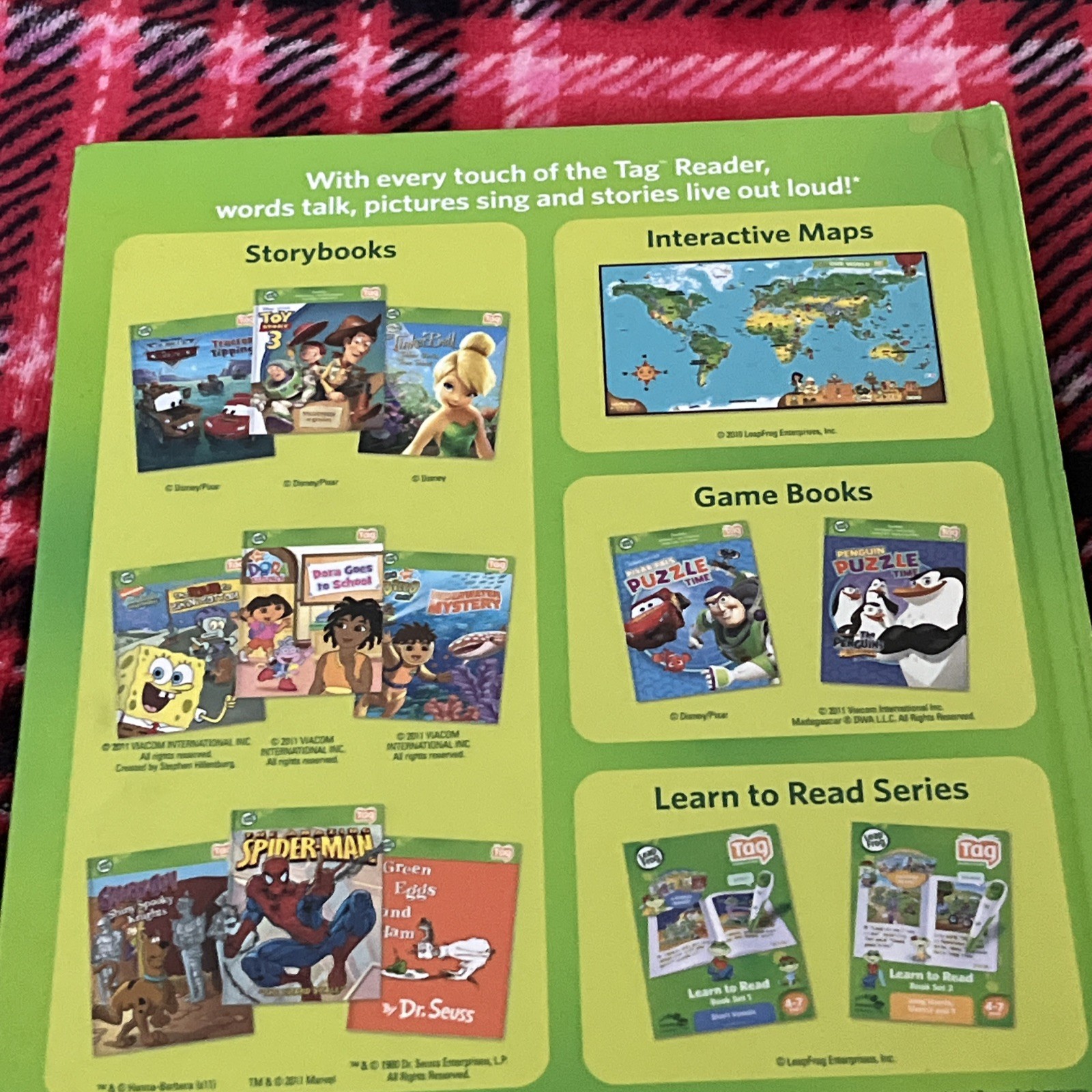 Leapfrog Hardcover Book Disney Pixar Cars 2 Project Undercover Children Kids Tag