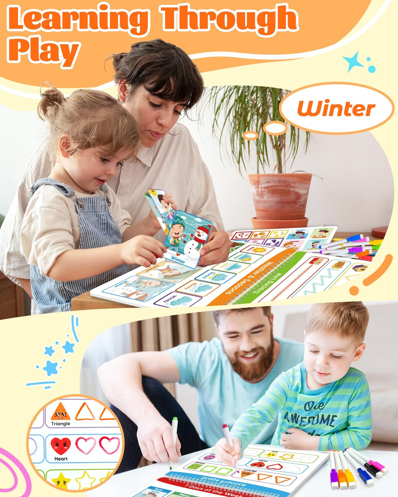 Busy Book for Toddlers – Preschool Learning Activities, Coloring Activity Boo…