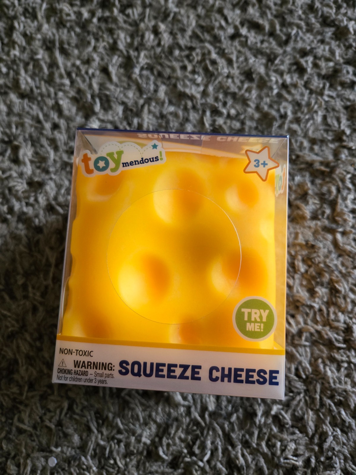 Toymendous Squeeze Cheese Tactile Squeeze Toy Yellow SQUEEZE CHEESE Age 3+