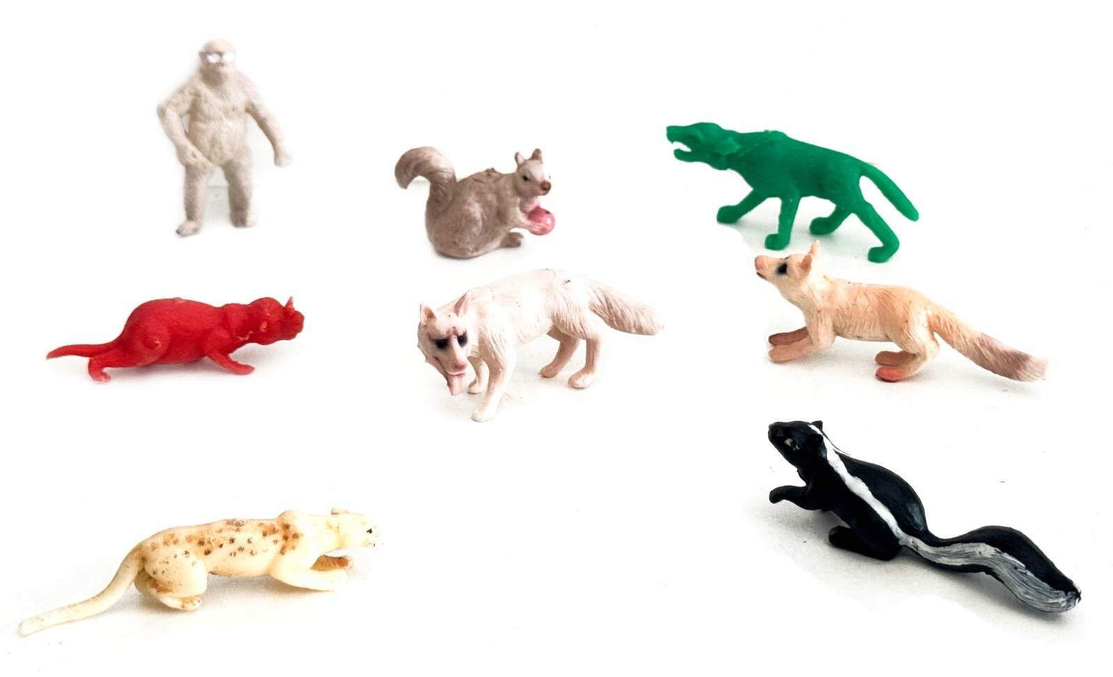 Lot of (8) Small Vinyl Plastic Animal Toy Figures (Circa 1980’s)