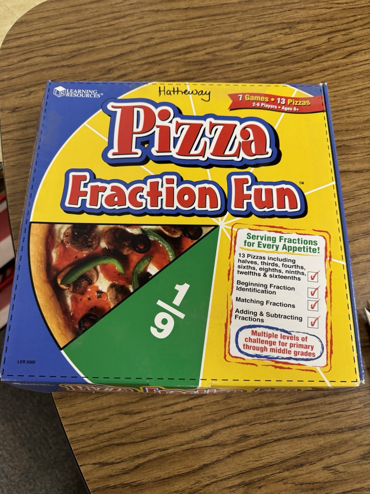 Pizza Fraction Fun Learning Resources Ages 6+ 7 Games Slightly Used Math Game