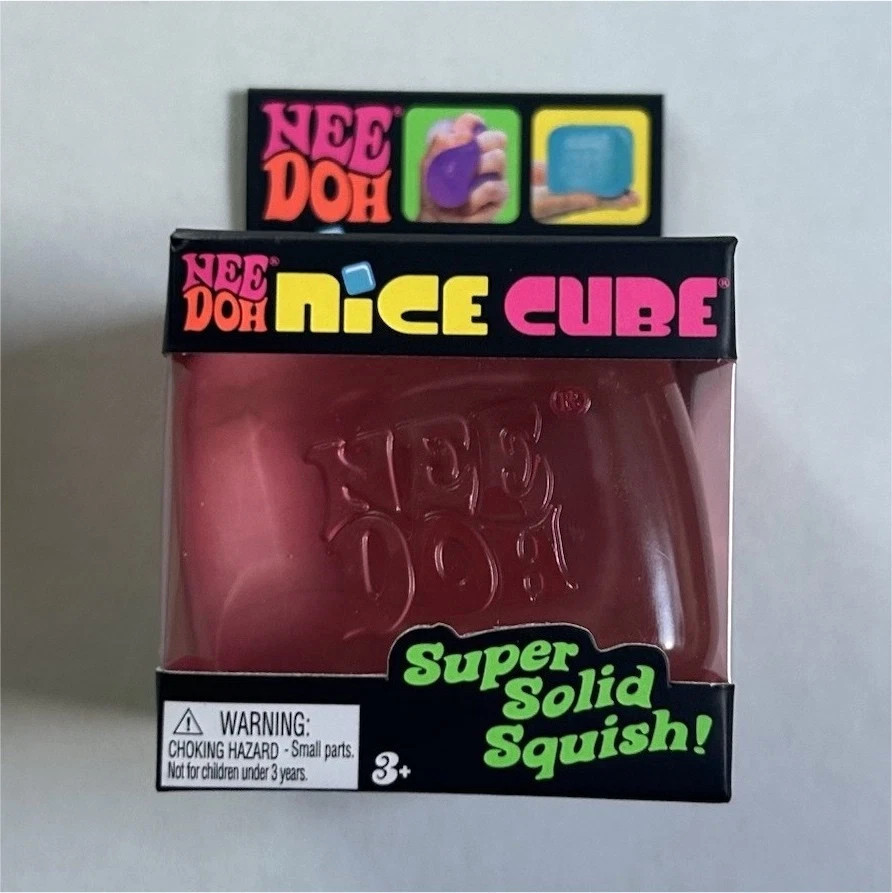 NeeDoh Nice Cube Super Solid Squish Squeeze Toy pink