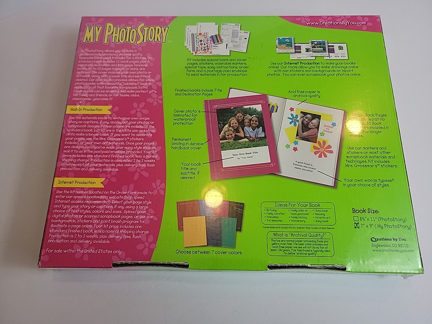 Kids Publish Your Own Photo Book New 7″ x 9″ Pro Hardcover Kit Box U