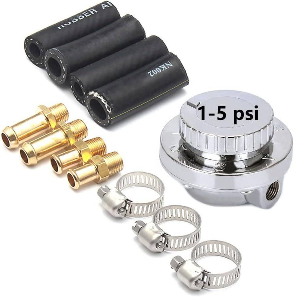 1-5 PSI Fuel Pressure Regulator Adjustable Manual Universal for Carburetor Carb
