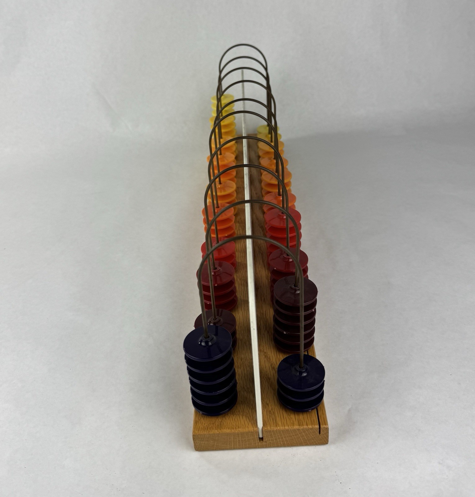 Vintage Ideal School Supply Co MCM Abacus Rainbow 1950’s Montessori Toy Wood 20”