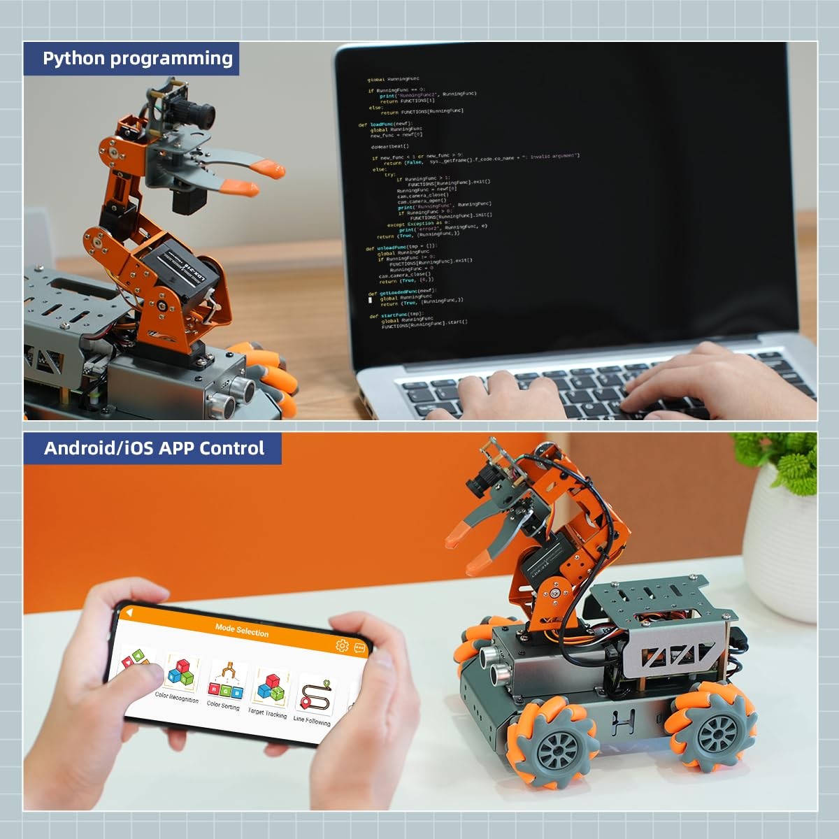 5DOF Robotic Arm RaspberryPi 5 AI Vision Tracking Target Sorting Open Source Kit
