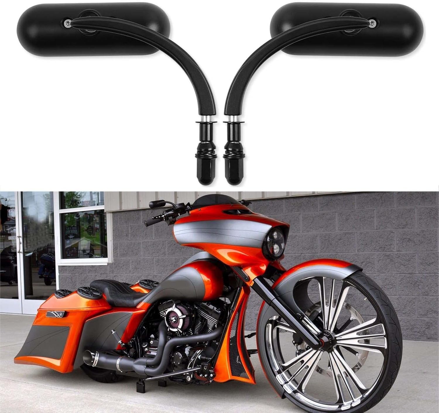 8mm 10mm Motorcycle Mini Black Sportster Mirrors