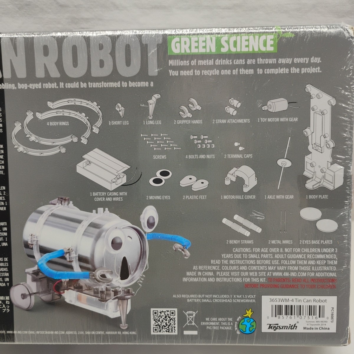 4M Tin Can Robot 3653 Green Science Homeschooling Mechanics Kit