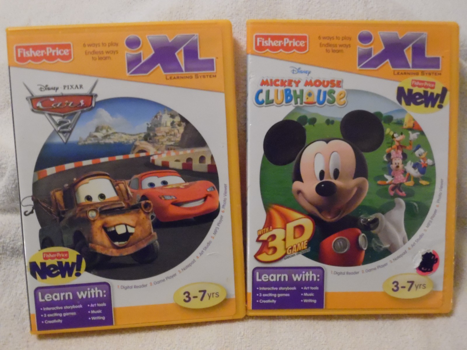 FISHER PRICE IXL LEARNING SYSTEM MICKEY MOUSE CLUBHOUSE & DISNEY PIXAR CARS EC!