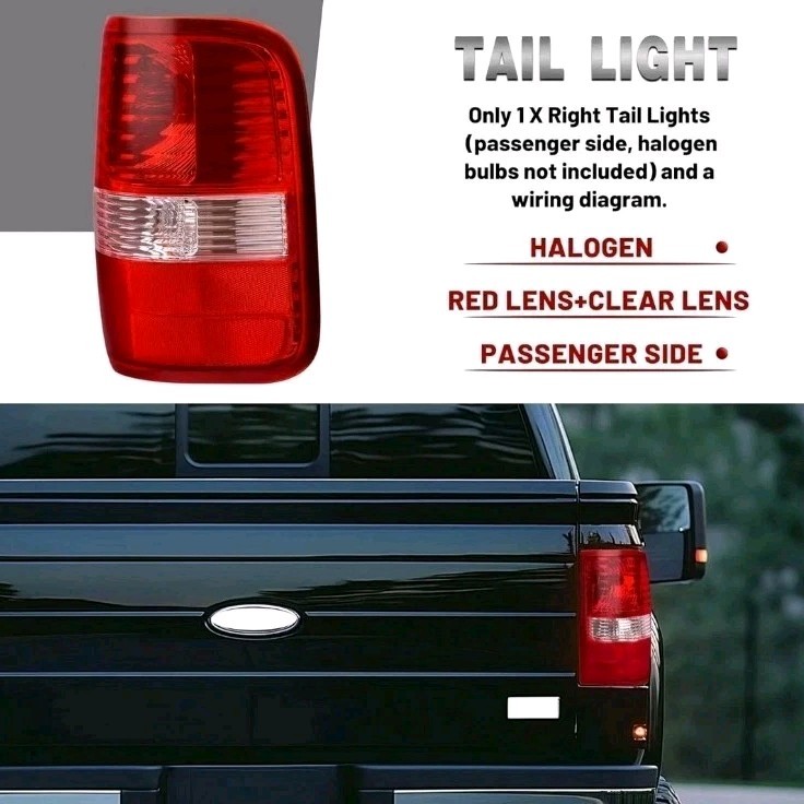 HECASA Right Tail Light Assembly Compatible with 2004-2008 Ford F150 Replacement