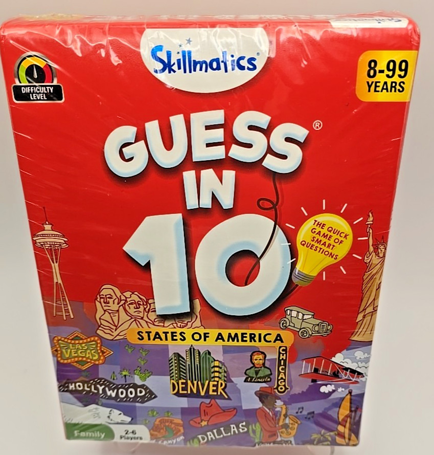 Skillmatics Guess in 10 States of America Educational Trivia Card Game