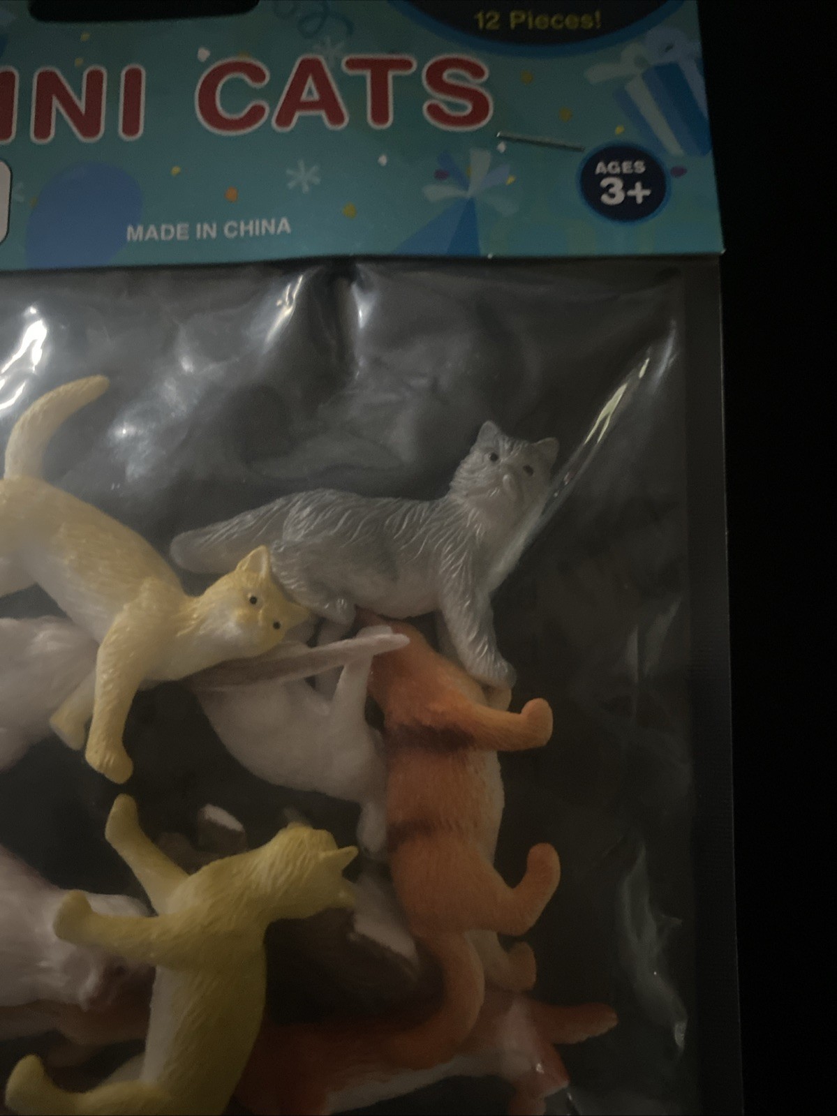 Multicolor 2-Inch Plastic Cat Figures – 12Pack Party Favors for Kids