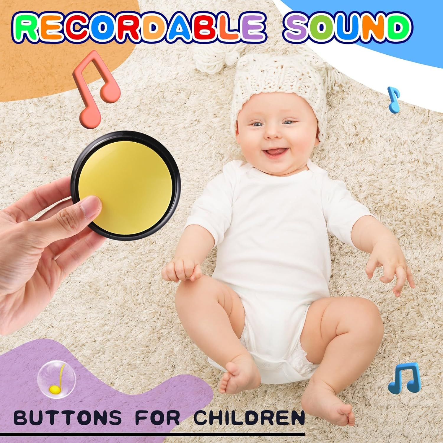 6 Pieces Recordable Answer Buzzers Button Answer Buzzers Game Show Buzzer Record