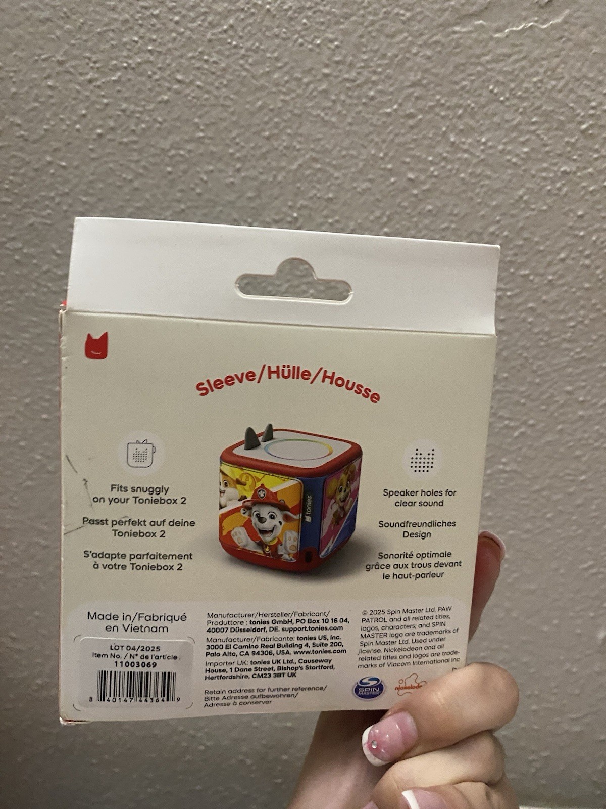 Paw Patrol Tonies Sleeve Cover for Tonie Audio Play System