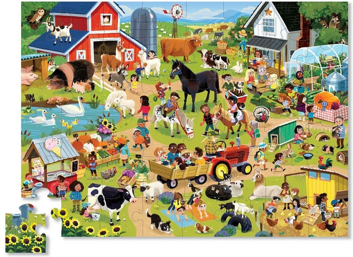 CROCODILE CREEK Day at the Farm 36pc Large Puzzle Kids Ages 3+ (18″ x 24”) NEW