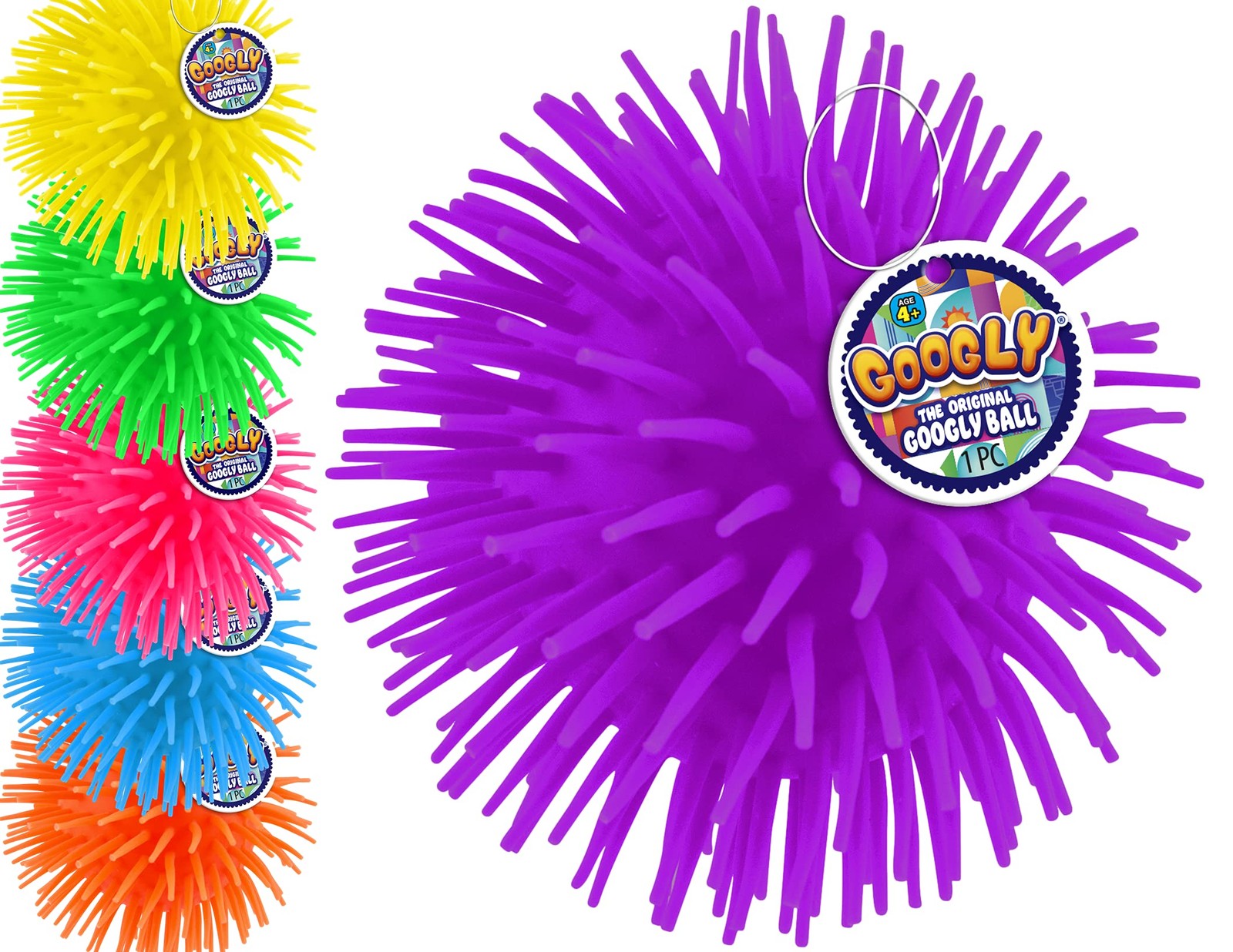 JA-RU Googly Puffer Ball Rubber Spike Ball (12 Units Assorted) Soft Squishy & St