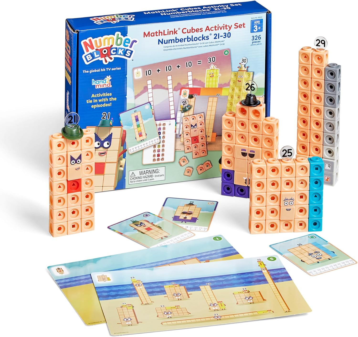 Hand2Mind Mathlink Cubes Numberblocks 21-30 Activity Set, 20 Preschool Learning