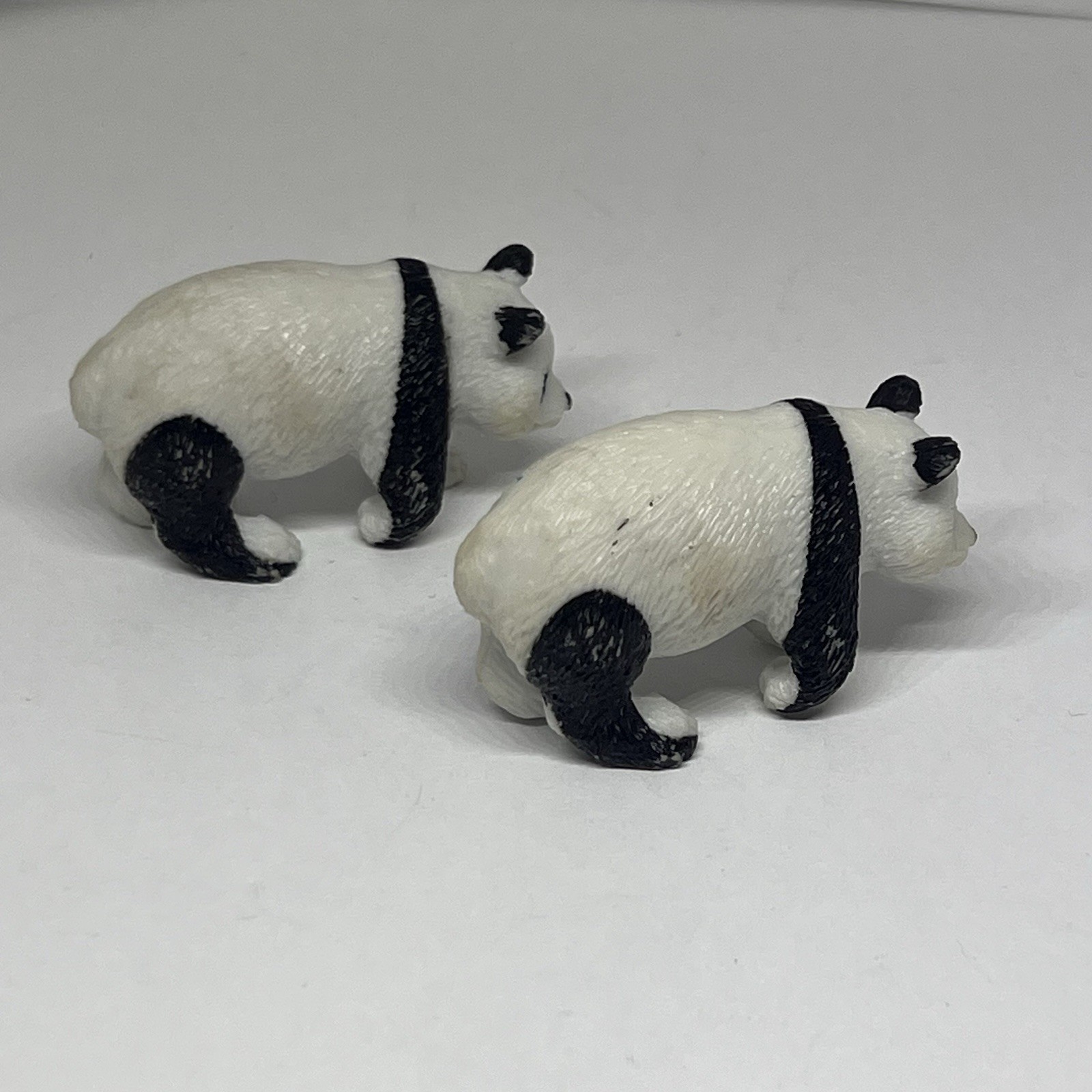 Vintage AAA Rubber Panda Bear Cubs 2″ Figurines Figures Set of 2 Toy Animals S2