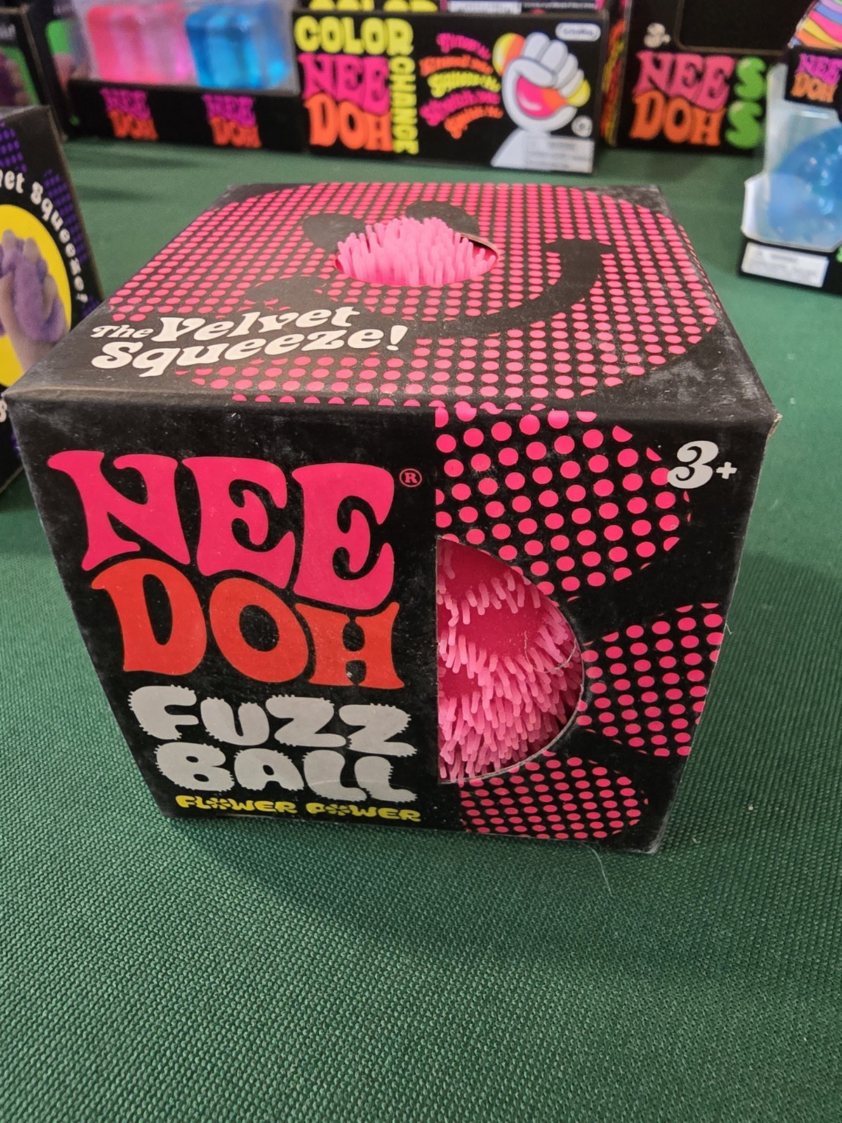 NeeDoh Super Fuzz Ball Velvet Squeeze PINK Fuzzball Squeeze Stress Ball NEW