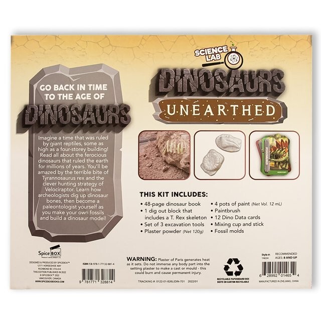 SCIENCE LAB SPICE BOX DINOSAURS UNEARTHED KIT