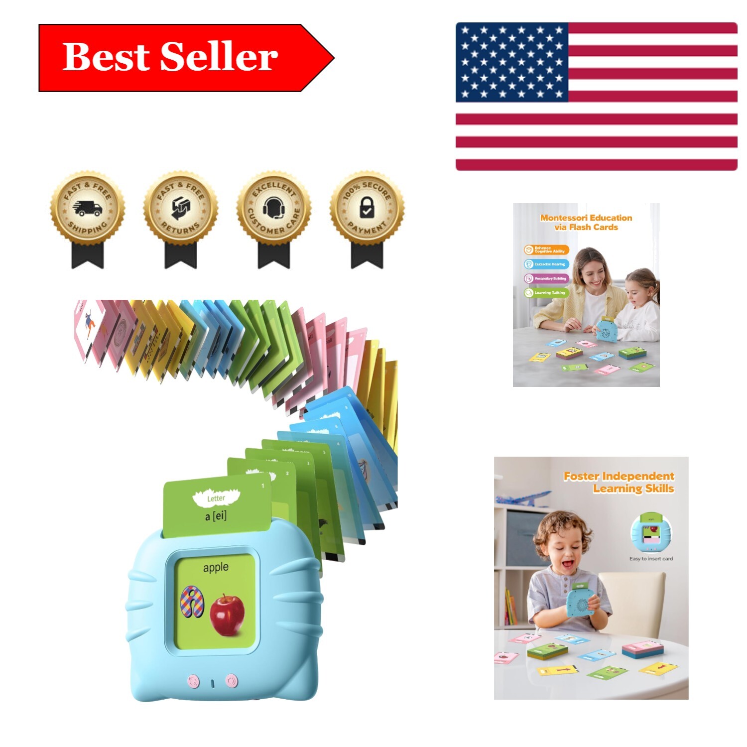 Children’s Language Learning Toy – 510 Words for Ages 1-6 with Reusable Box