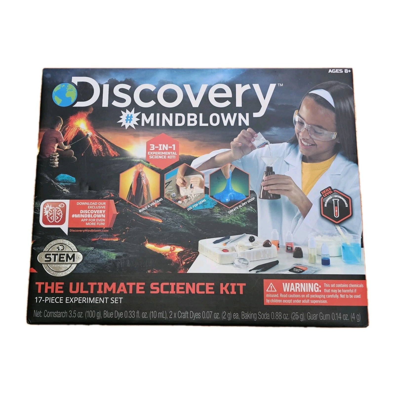 ULTIMATE SCIENCE KIT Discovery 3 In 1 STEM 17 Piece Set For Kids Chemistry New