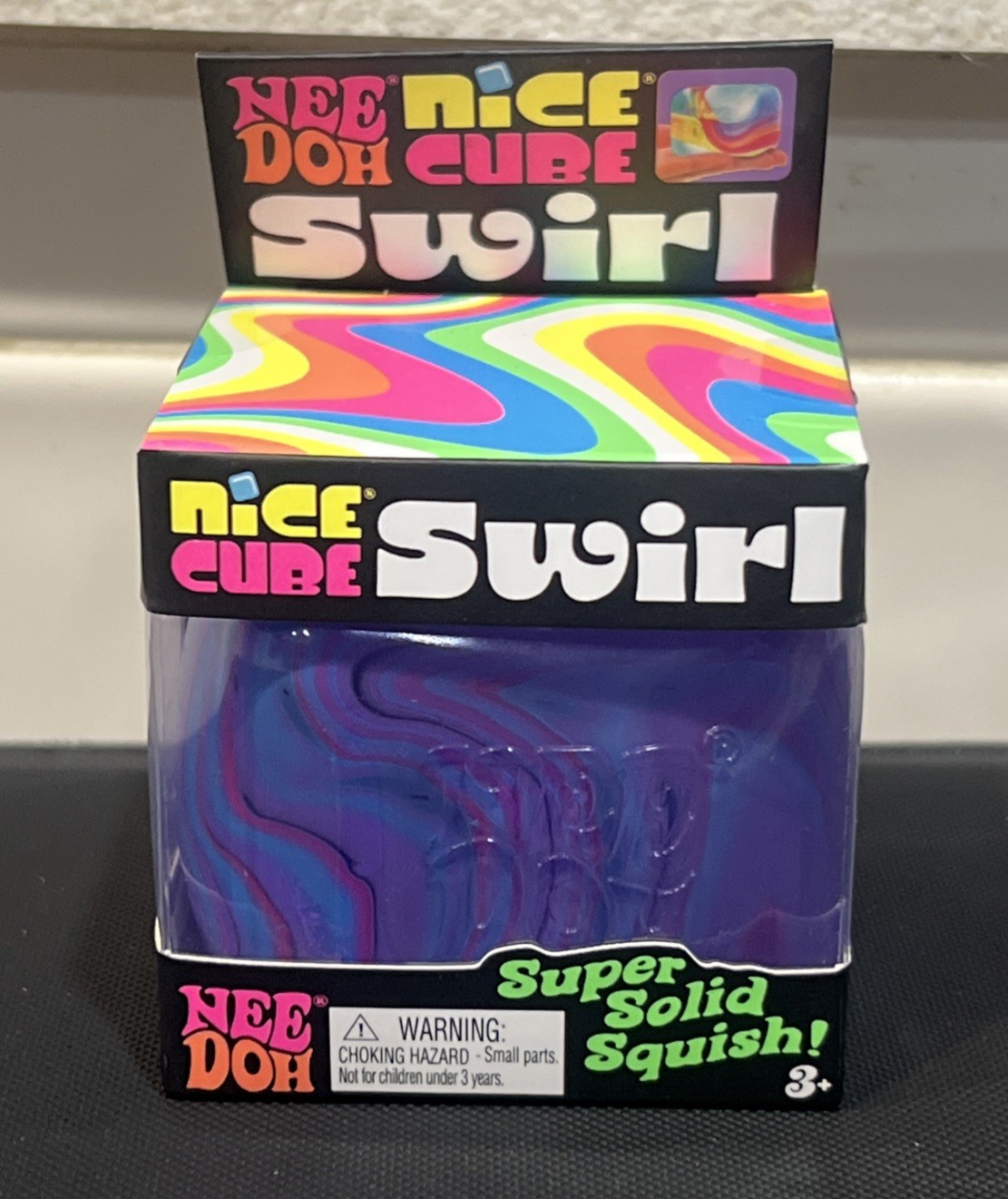 Nee Doh Nice Cube Swirl Super Solid Squish Purple Pink Blue Toy – NEW!!